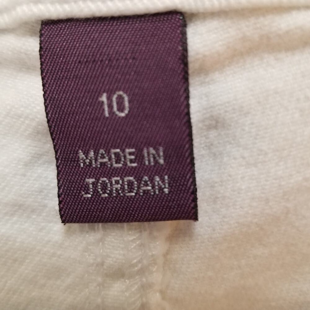 Gloria Vanderbilt Women's White Amanda Embellished Jean Stretch Capris Size 10 - Picture 9 of 13